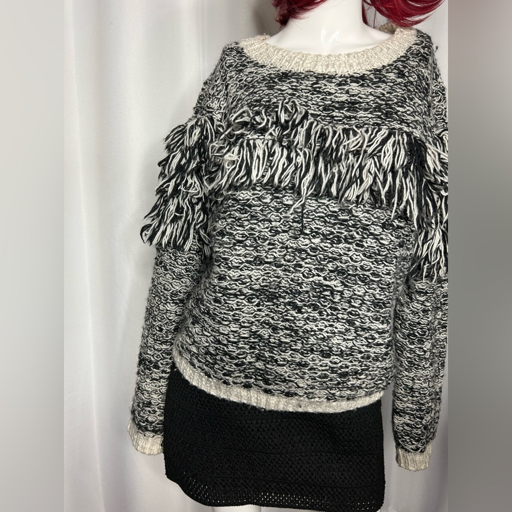 Banana Republic Chunky Wool Knit Fringe Sweater - Picture 5 of 9